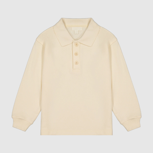 Organic baby Polo Shirt solid color children polo sweatshirt sustainable toddler tee organic cotton infant polo shirt