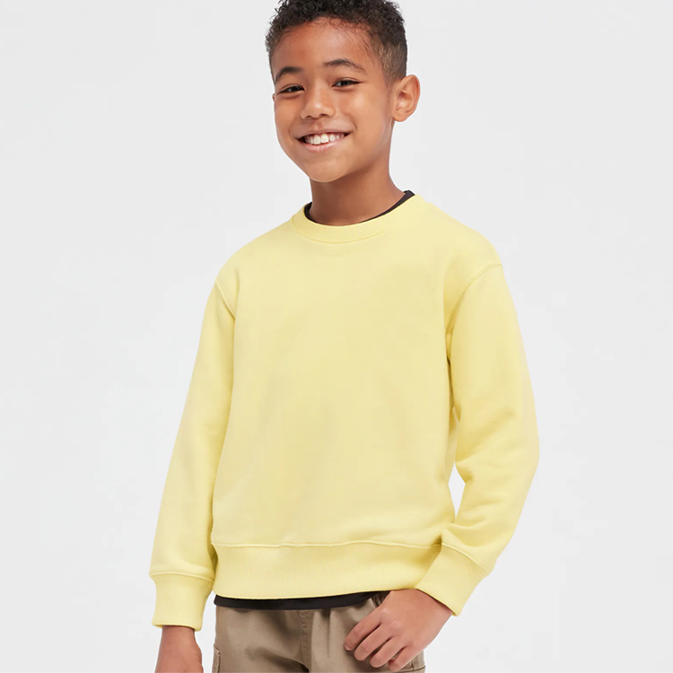 Kids boy crew neck sweatshirt Organic Cotton Baby Sweatshirt solid color children sweatshirt Sustainable kids pullover