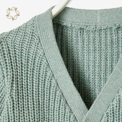 100% organic cotton baby cardigan sustainable rib cardigan for baby eco friendly rib knit jumper baby clothing
