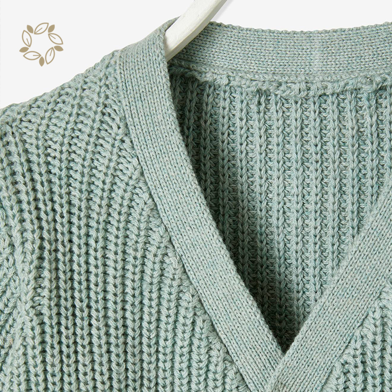 100% organic cotton baby cardigan sustainable rib cardigan for baby eco friendly rib knit jumper baby clothing