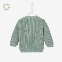 100% organic cotton baby cardigan sustainable rib cardigan for baby eco friendly rib knit jumper baby clothing