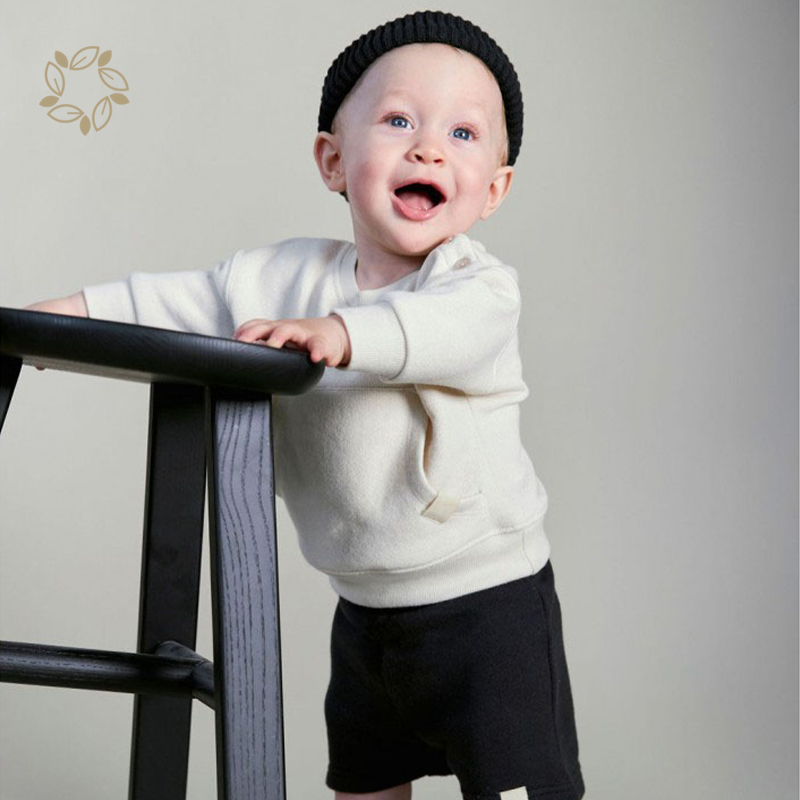 100% organic terry sweatshirt for baby sustainable toddler crewneck jumper eco friendly crew sweatshirt toddler