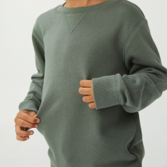Organic Fleece Pullover and pant kids boy sportswear Eco-friendly organic cotton children sweatshirt and sweatpants set