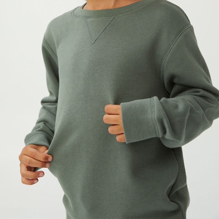 Organic Fleece Pullover and pant kids boy sportswear Eco-friendly organic cotton children sweatshirt and sweatpants set