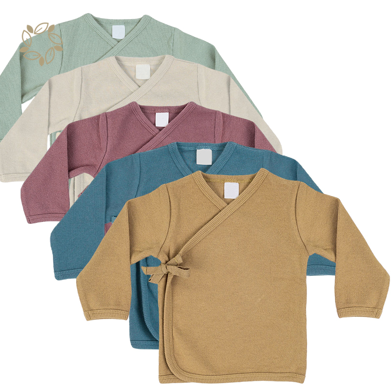 Organic cotton Baby long sleeve top eco friendly Topper Nomad Rib sustainable rib baby clothes newborn rib clothes top