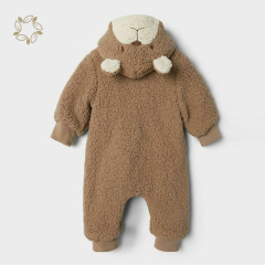 100% polyester baby lambswool Jumpsuit eco friendly newborn winter romper sustainable infant wool romper