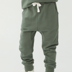 Organic Fleece Pullover and pant kids boy sportswear Eco-friendly organic cotton children sweatshirt and sweatpants set