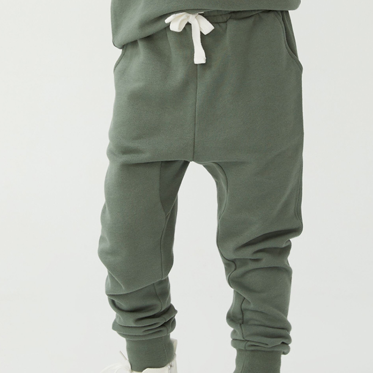 Organic Fleece Pullover and pant kids boy sportswear Eco-friendly organic cotton children sweatshirt and sweatpants set
