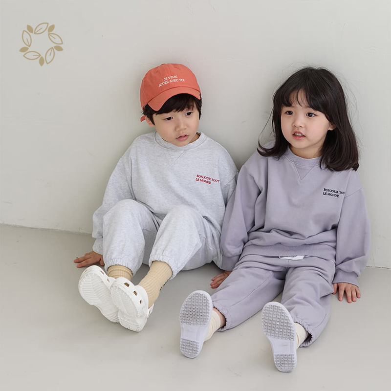Kids Toddler Elastic waist Pockets Sweatpants Boys Girls Jogger pants Wholesale kids sweatshirt set toddler joggers set