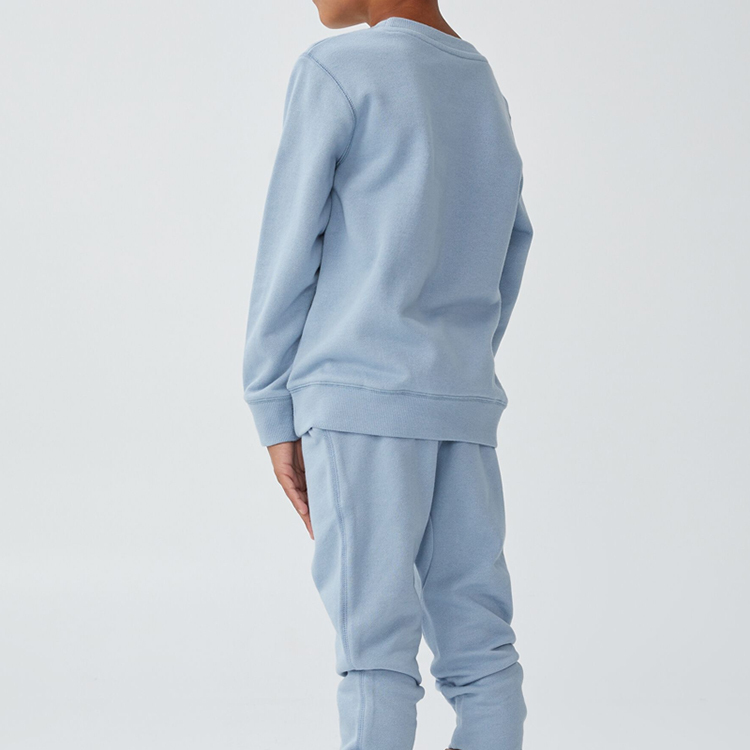 Organic cotton fleece two piece set Long Sleeve sweatshirt and sweatpants set Eco-friendly kids boy sportswear