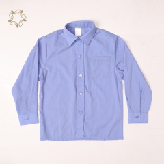 Boys Long Sleeve Regular School Shirt eco friendly 100% organic cotton boys shirt sustainable kids Blue School Shirt