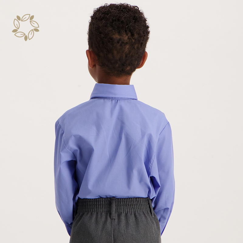 Boys Long Sleeve Regular School Shirt eco friendly 100% organic cotton boys shirt sustainable kids Blue School Shirt