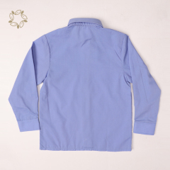 Boys Long Sleeve Regular School Shirt eco friendly 100% organic cotton boys shirt sustainable kids Blue School Shirt