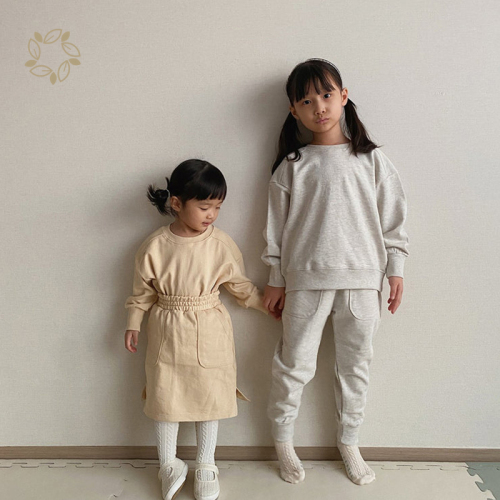 Organic cotton child sweatshirt and jogger eco friendly toddler sports clothes sustainable toddler jogger set