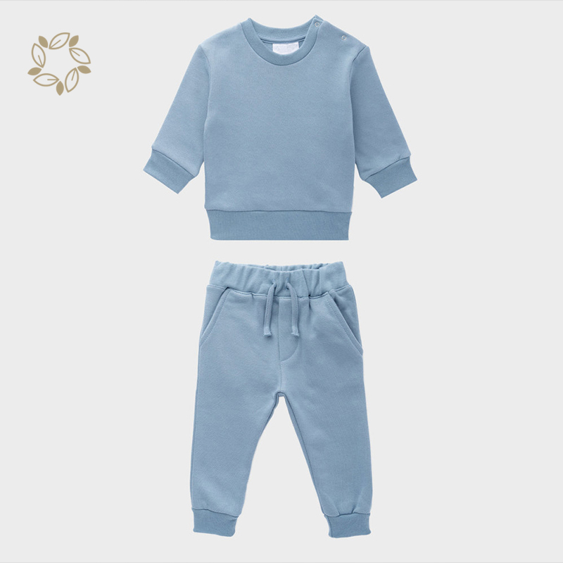 organic cotton fleece baby pullover sustainable toddler sweatpants set eco friendly newborn crew necks and jogger