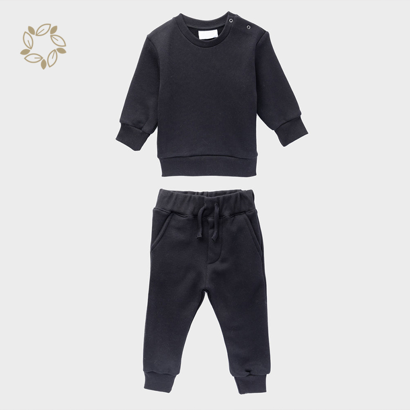 organic cotton fleece baby pullover sustainable toddler sweatpants set eco friendly newborn crew necks and jogger