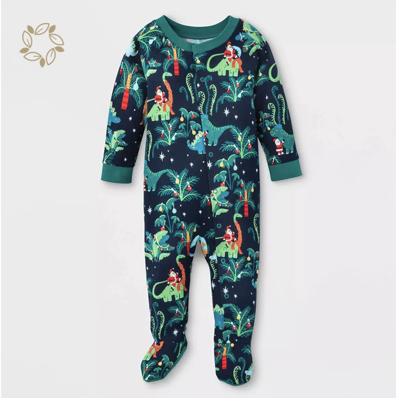 Sustainable pajamas for family and pet bamboo cotton jersey Christmas family pyjamas eco friendly matching family pajamas