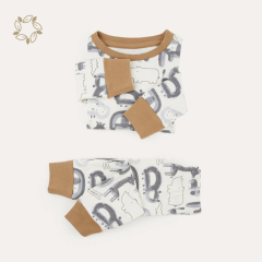 Organic cotton toddler boys sleepwear sustainable enfant pyjama eco friendly jersey toddler sleepsuit