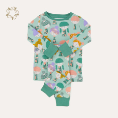 Organic cotton toddler boys sleepwear sustainable enfant pyjama eco friendly jersey toddler sleepsuit