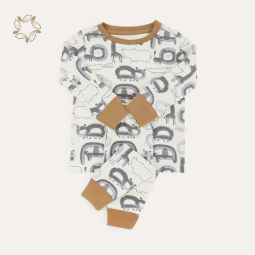 Organic cotton toddler boys sleepwear sustainable enfant pyjama eco friendly jersey toddler sleepsuit