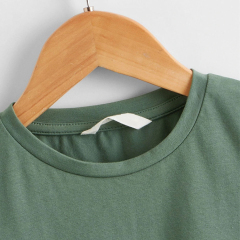 Eco-friendly kids clothing set Boys Drop Shoulder Solid Top & Track Shorts Set Organic cotton Boys t shirt and shorts