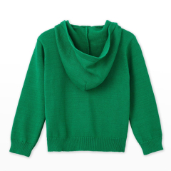 Kids zip sweater Custom Organic cotton kids Cardigan long sleeve rib knit sweater Kid's Hooded Cardigan