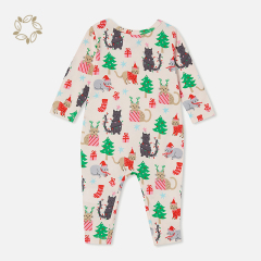 Bamboo cotton jersey newborn romper eco friendly infant button sleepsuit sustainable christmas baby onesie