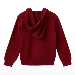 Kids zip sweater Custom Organic cotton kids Cardigan long sleeve rib knit sweater Kid's Hooded Cardigan