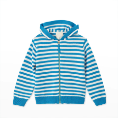 Kids zip sweater Custom Organic cotton kids Cardigan long sleeve rib knit sweater Kid's Hooded Cardigan