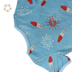 Eco friendly custom print sleepsuit for newborn organic baby lounge romper shorts sustainable newborn sleeper with zipper