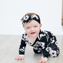 Kids Bamboo Pajamas children baby Two-Piece set Toddler girl pyjamas printed long sleeved shirt and legging