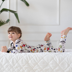 Kids Bamboo Pajamas children baby Two-Piece set Toddler girl pyjamas printed long sleeved shirt and legging