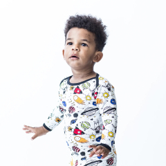 Kids Bamboo Pajamas children baby Two-Piece set Toddler girl pyjamas printed long sleeved shirt and legging