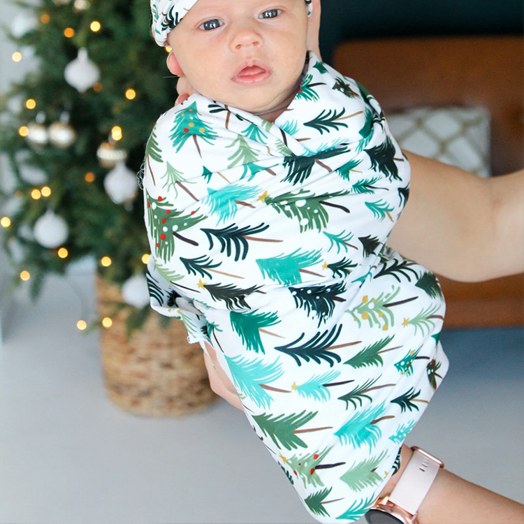 Organic cotton baby swaddle Eco-friendly Baby swaddle blanket wrap and hat Summer thin quilt blanket swaddle towel
