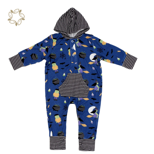 organic bamboo romper sustainable baby hoodie romper eco friendly baby romper manufacturer baby clothes