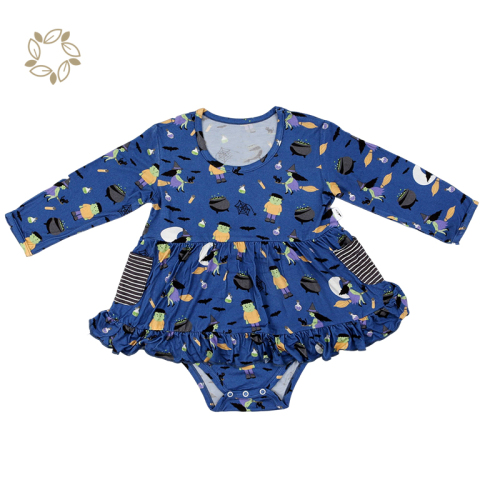 Organic bamboo baby twirling dress eco friendly twirling dress sustainable ruffle bodysuit baby baby bodysuits