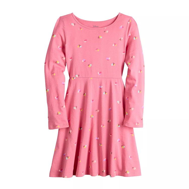 Children Print Organic Cotton Girl skirt long sleeve summer girl dress Twirly Pocket Dress