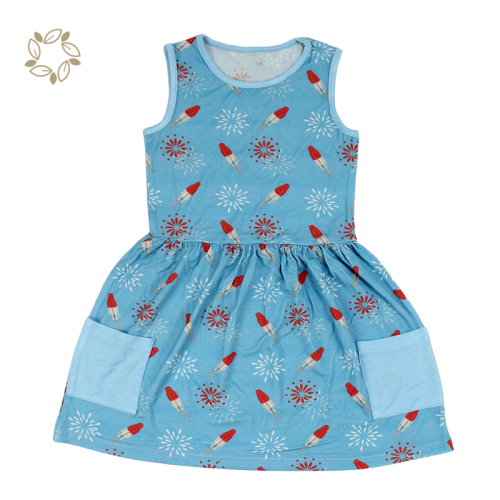 Organic bamboo kids dresses for girls eco friendly dress for kids sustainable children summer dress