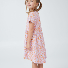 OEM print cotton children dress Twirly Pocket Dresses organic baby clothes Eco-friendly Short sleeve summer girl dresses