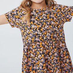 OEM print cotton children dress Twirly Pocket Dresses organic baby clothes Eco-friendly Short sleeve summer girl dresses