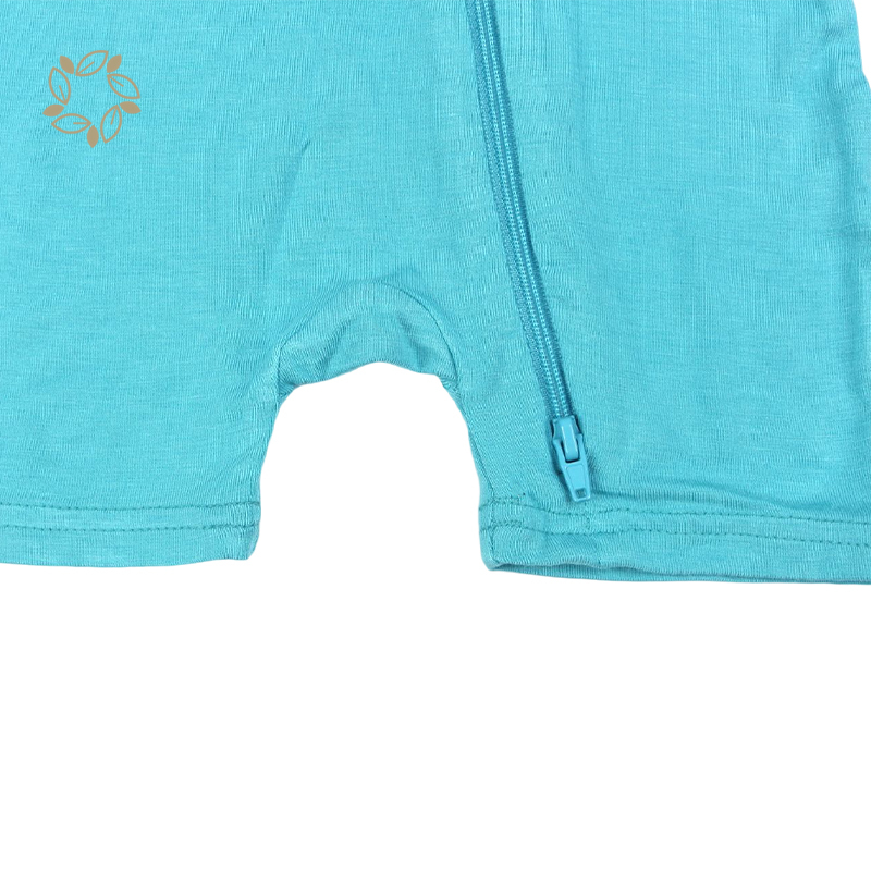 Organic baby rompers bamboo sustainable knit romper baby short sleeve eco friendly baby zipper romper