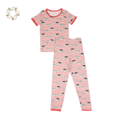 Sustainable kids pyjama set organic bamboo viscose kids pajamas eco friendly bamboo pajama set kids