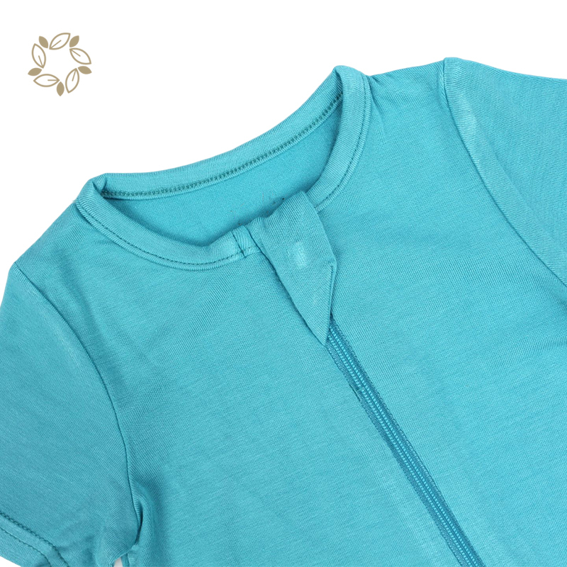 Organic baby rompers bamboo sustainable knit romper baby short sleeve eco friendly baby zipper romper