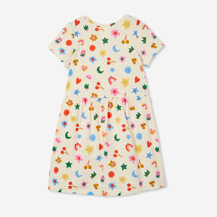 Short sleeve summer girl dresses organic baby clothes Organic Cotton Spring skirt Twirly Pocket Dresses