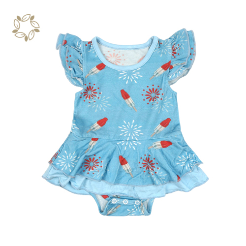 Sustainable baby bodysuit dress organic bamboo infant twirl bodysuit eco friendly baby rompers bodysuit