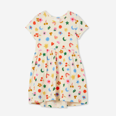Short sleeve summer girl dresses organic baby clothes Organic Cotton Spring skirt Twirly Pocket Dresses