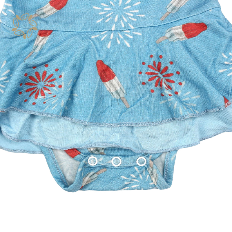 Sustainable baby bodysuit dress organic bamboo infant twirl bodysuit eco friendly baby rompers bodysuit
