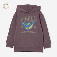 Sustainable kids hoodie printed organic cotton eco friendly baby tracksuit children hoodies sweatshirts boys