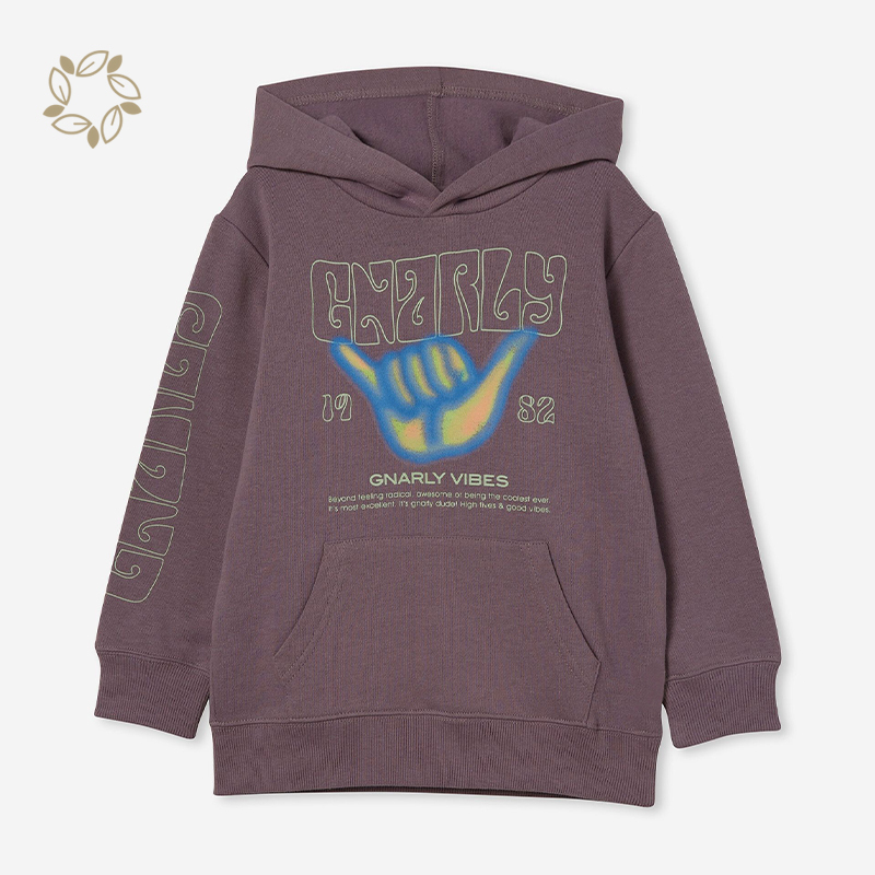 Sustainable kids hoodie printed organic cotton eco friendly baby tracksuit children hoodies sweatshirts boys