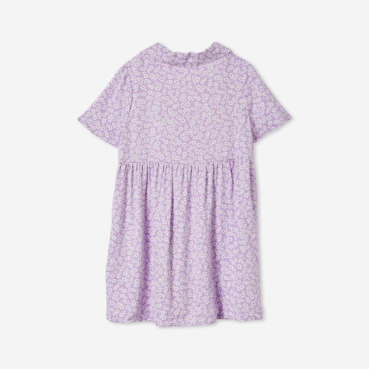 OEM print cotton baby girl dress Short sleeve summer Shirt Dress organic baby clothes print custom Spring Dresses